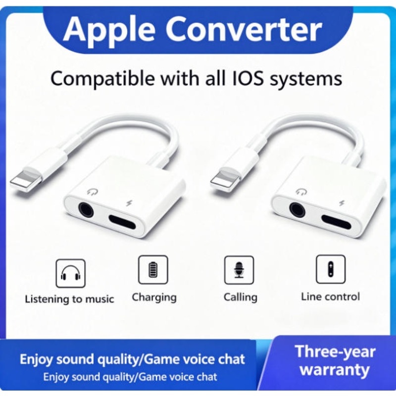 Earphone Splitter Jack - Adaptor Audio Untuk iPhone 14 13