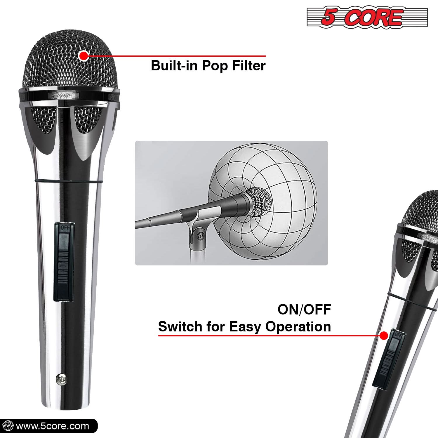 Mikrofon Dinamis 5 Core XLR un - Shure Mic Sm58 ulasan dan harga